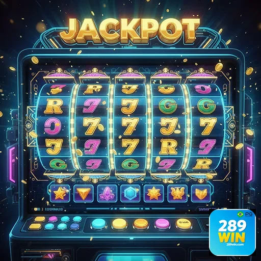 Imagem de uma máquina caça-níqueis no site 289win, destaque em jogos de slots online.